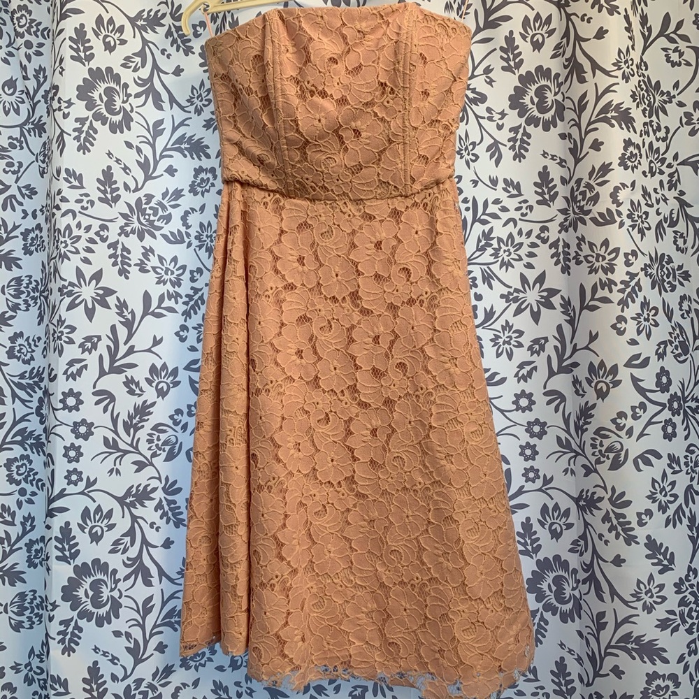 Strapless Pink Lace Dress